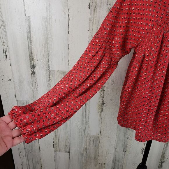 Gap Floral Trapeze Peasant Top Sz S - Picture 4 of 9